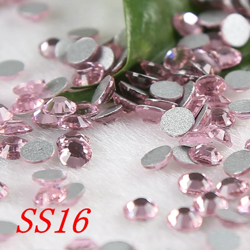 

SS16 1440 шт./уп. розовые стразы для ногтевого дизайна хрустальные стразы горячей фиксации, плоская задняя часть, клей для страз на драгоценный к...
