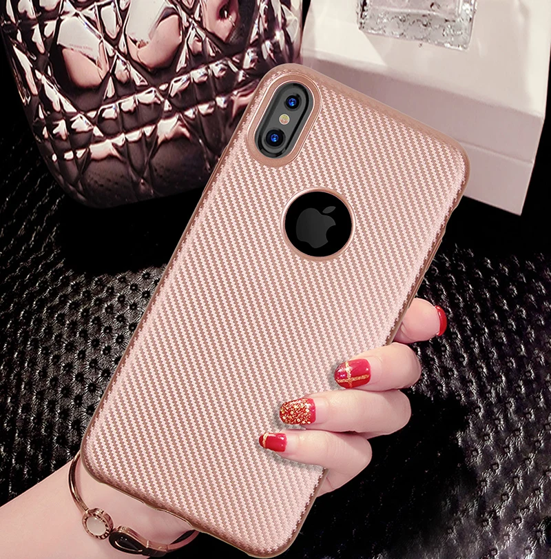 Carbon fiber silicone case for iphone x 10 funda coque hoesje puzdra soft tpu cover kryt tok etui carcasa kilifi husa |