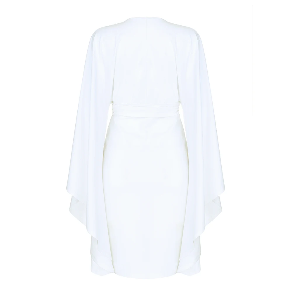 Женское платье с глубоким v-образным вырезом элегантное мини-платье поясом в