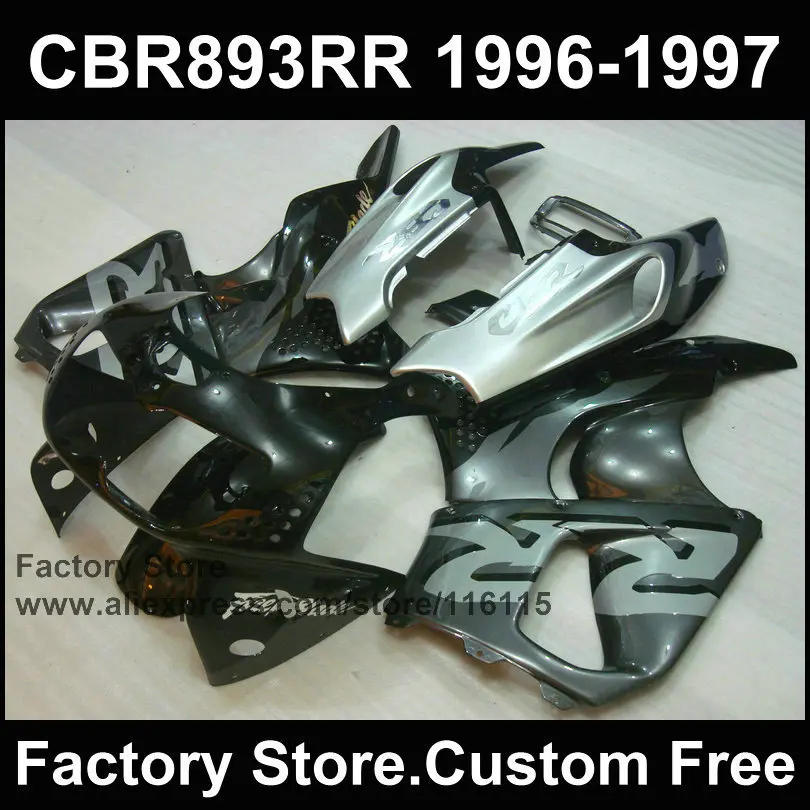 ABS Фабричный обтекатель наборы для HONDA CBR900RR 96 97 CBR 893RR 1996 1997 цвет черный и серый