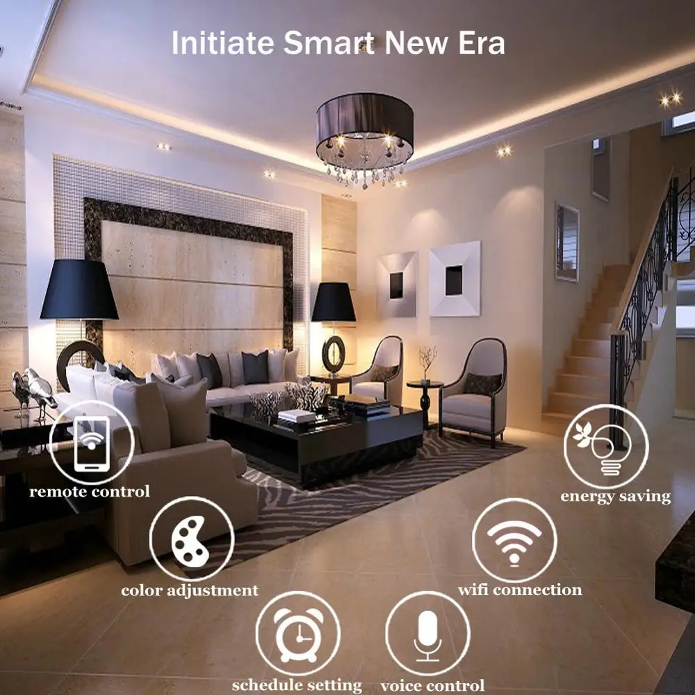 Смарт лампы в форме свечи E14 умный светодиодный Регулируемая лампа работа с Alexa