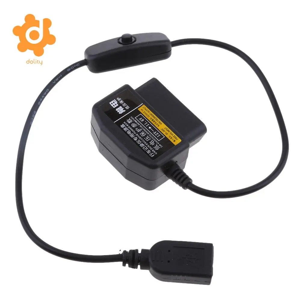 Dolity 12В/36В до 5В/2а автомобильный инвертор питания USB Женский OBD понижающий кабель DVR