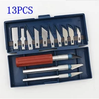 engraving knife metal handle craft scalpel diy tools with 13 pcs blade for pc laptop mobile phone repair tool