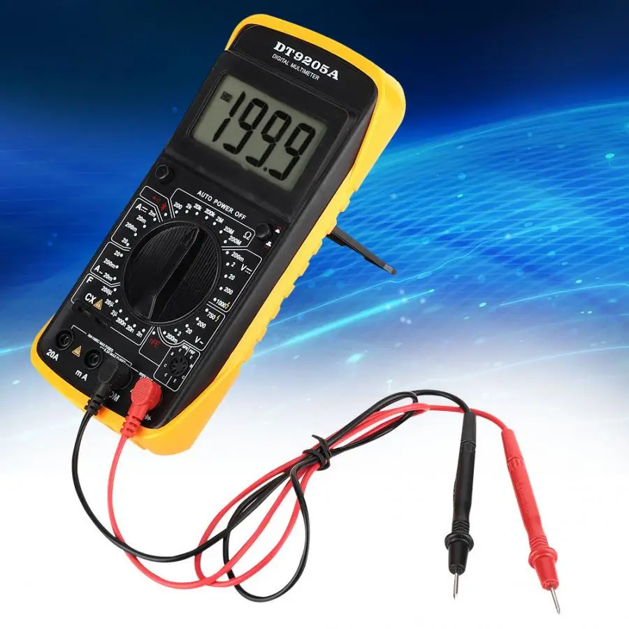 Цифровой DT-9205A мультиметр ЖК-дисплей AC/DC Амперметр Сопротивление Емкость тестер Ручной цифровой вольт-усилитель Ом HzHandheld hFE тестер