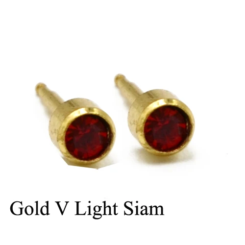 Gold V Light Siam Пара 16 г 24 К Золотое покрытие и серебро смешивать свой камень цирконий драгоценный камень уха шпилька спираль трагус серьги, Надеваемые На ушной хрящ прибор для пирсинга ювелирные изделия для тела - Окраска металла: Gold V Light Siam