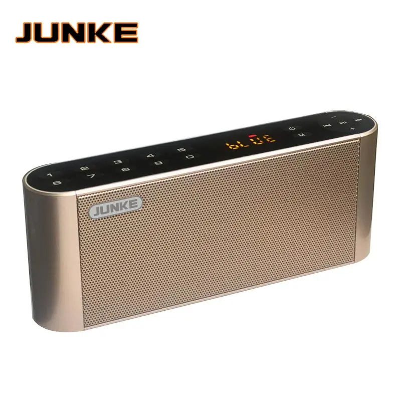 Golden JUNKE HIFI Bluetooth стерео динамик Портативный беспроводной супер бас двойной Саундбар с микрофоном TF USB FM радио USB звуковая коробка колонка - Цвет: Golden