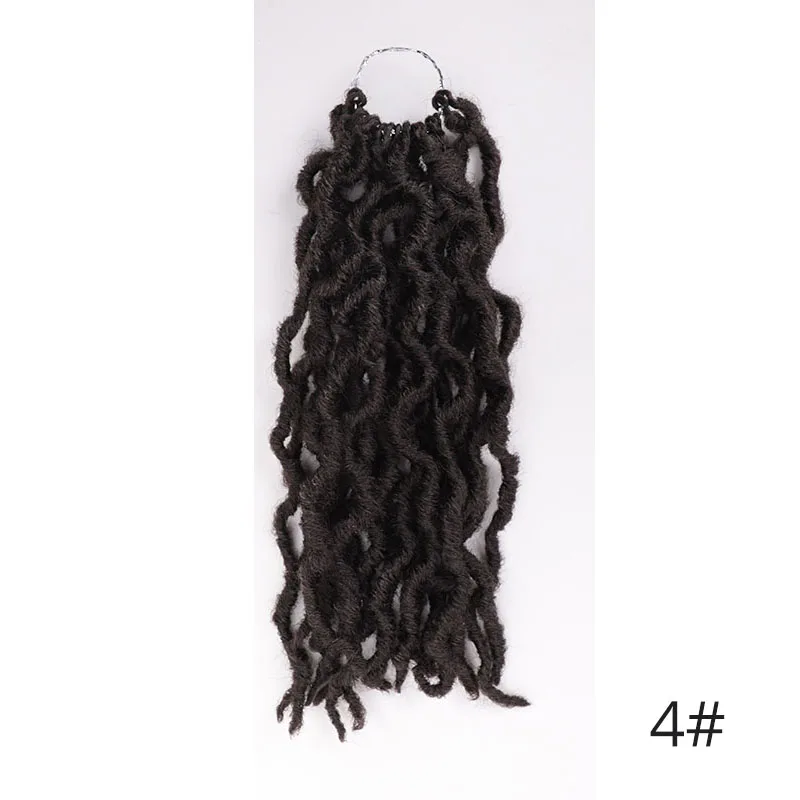 #4 Doris beauty 12 дюймов Nu Locs Goddess Faux Locs кудряшки Exntension синтетические предварительно оплетенные мягкие косички для женщин коричневый черный - Цвет: #4