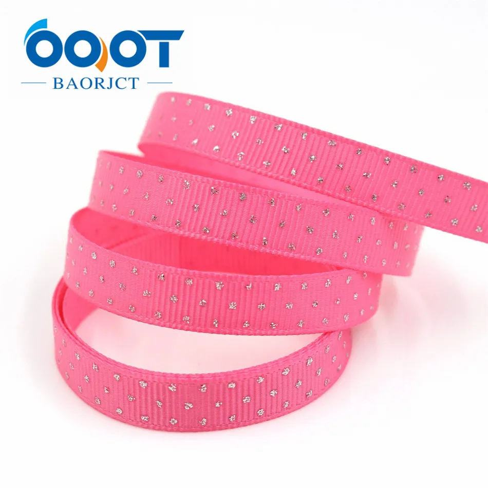 G-18813-924 OOOT BAORJCT G-18813-920, 10 мм, 10 ярдов, Блестящая серебряная циркулярная лента в горошек с принтом в виде корсажной ленты, сделай сам, головной убор, Свадебная подарочная упаковка - Цвет: G-18813-924