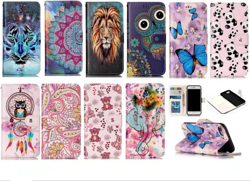 Кожаный бумажник с рисунком льва тигра для Iphone 11 Pro Max XR XS MAX X 8 7 Plus 6 6S SE 5 Рельефный