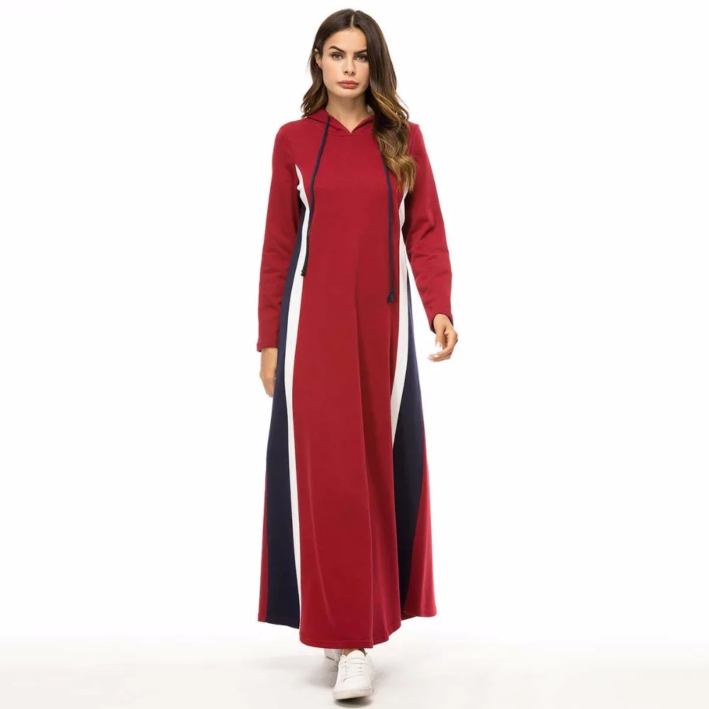 Мусульманское дубайское розовое длинное платье Абая для женщин спортивный стиль