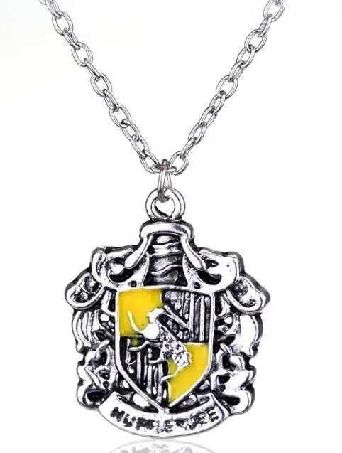 silver Украшения на шею из отпускная цена hp, Гриффиндор, Хаффлпафф, Слизерин равенклав, школы, брелок с логотипом Подвески значок, Брелоки держатель - Цвет: silver