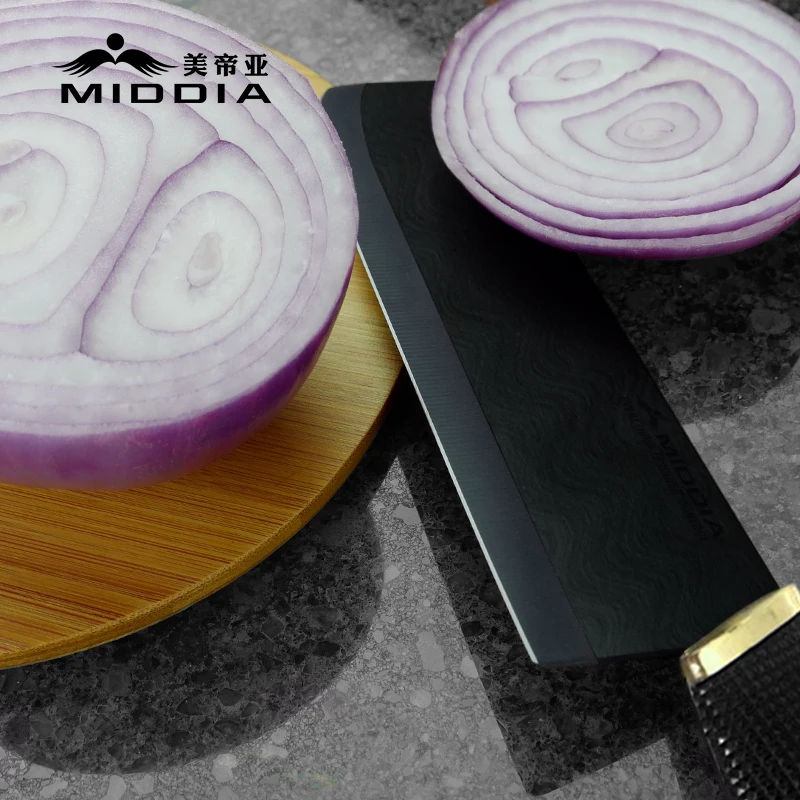 

Middia 6 inch Black Ceramic Kitchen Cleaver Knife Slicing Knives In Black Blade For Kitchen Utensils