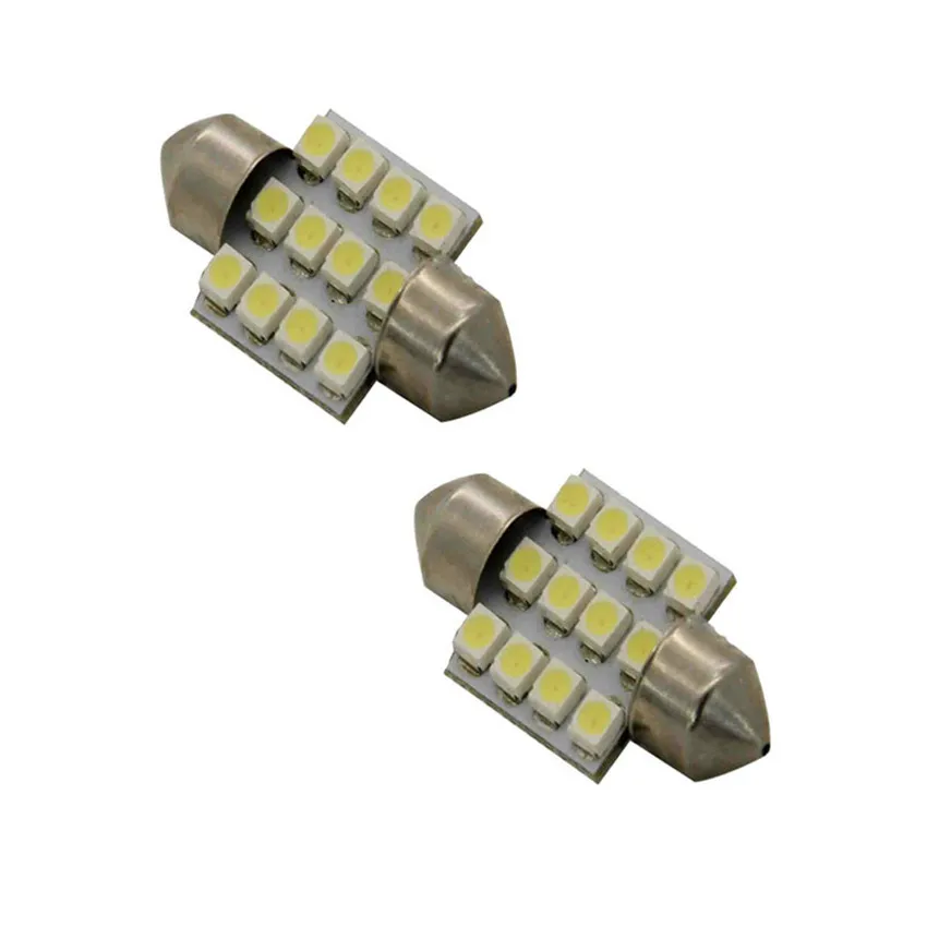 Надежные светодиодные лампы 2x Aqua Blue 31 мм 12 SMD DE3175 DE3022 для внутреннего освещения