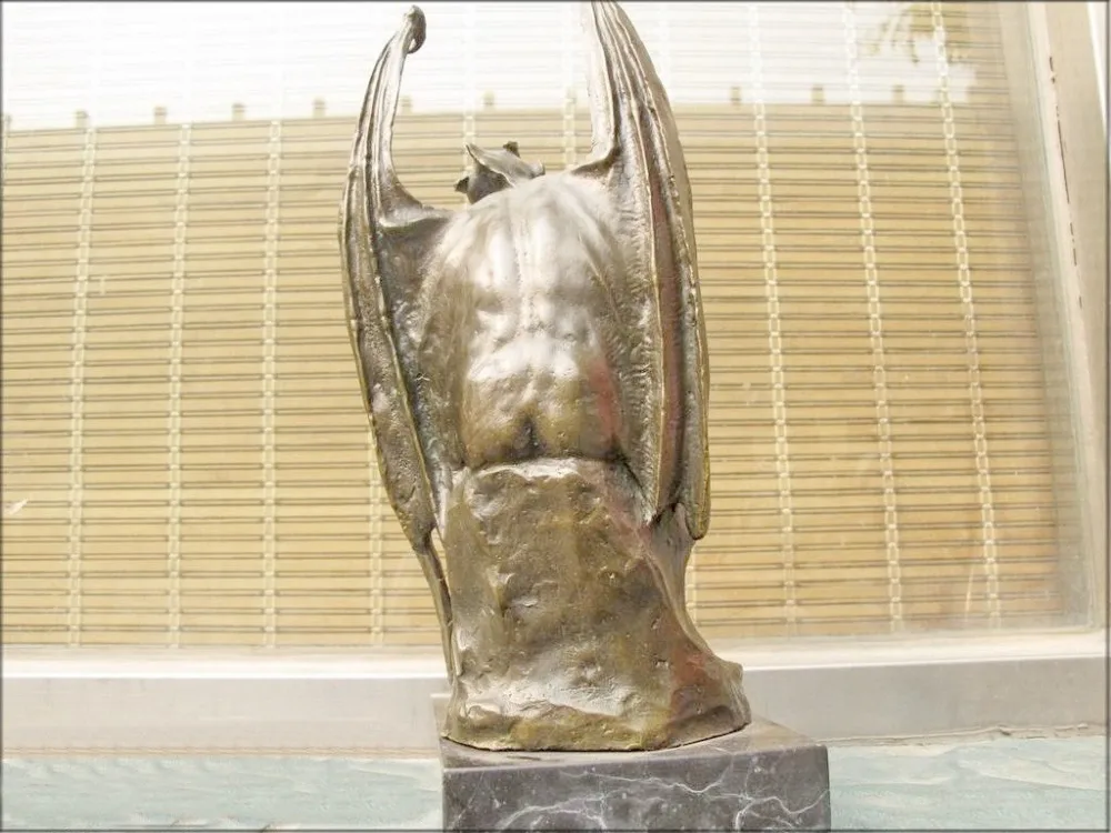 14 &quotпавший ангел крыло сатана демоны мраморная Бронзовая статуя Бэтмена|art|arts and