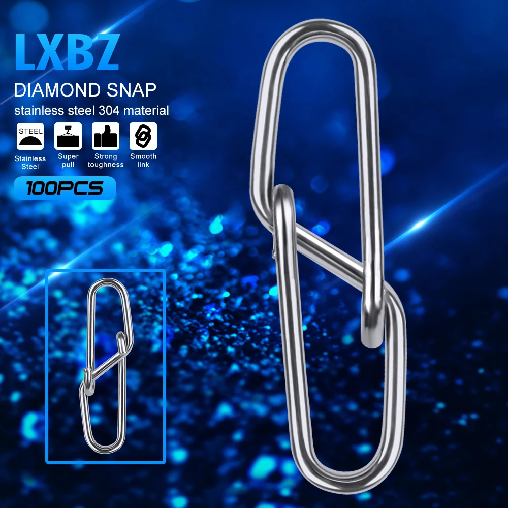 100 pcs Diamond Snap карабин для рыболовной снасти безопасность 12 мм 28 5 Поворотный 0 # 6