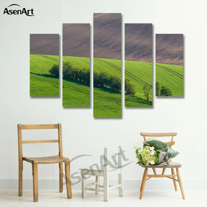 5 панелей пастбищные стены картина природа пейзаж для гостиной искусства холст
