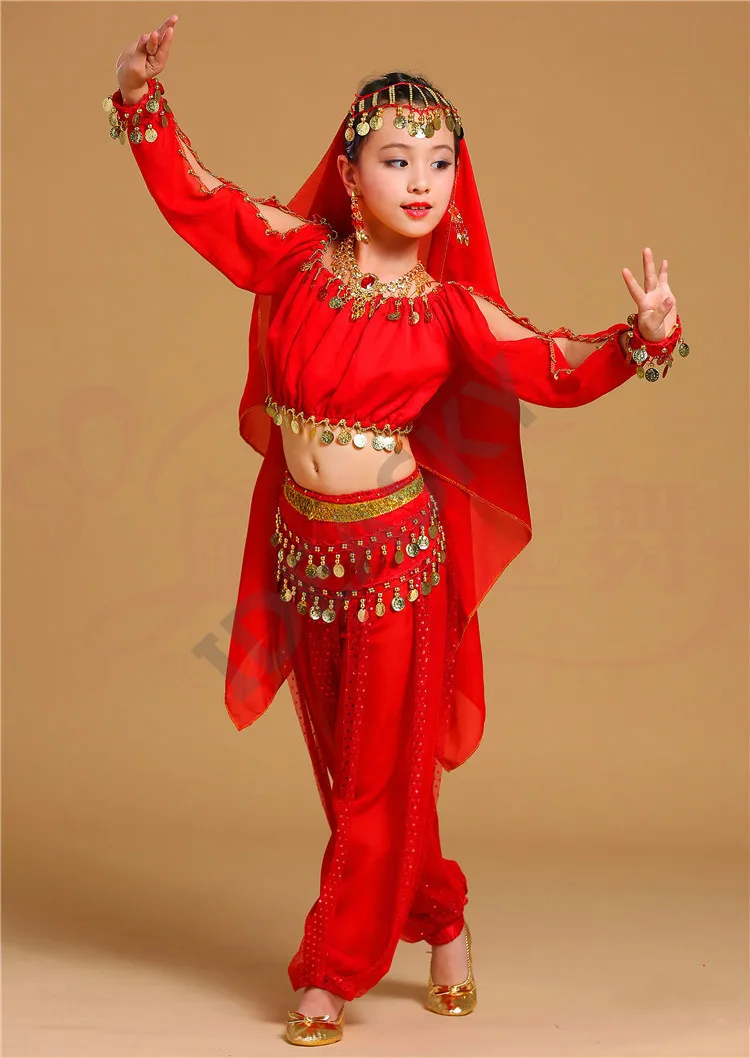 Детский костюм для индийского танца живота индийская танцевальная одежда