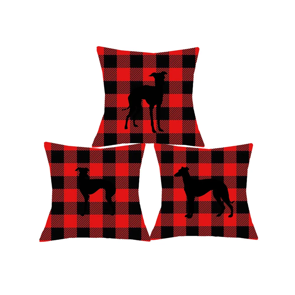 

Новый дом декоративная наволочка собаки силуэт Грейхаунд чехол для подушки высокое качество из льна для стула для дивана пледы крышка 45x45cm