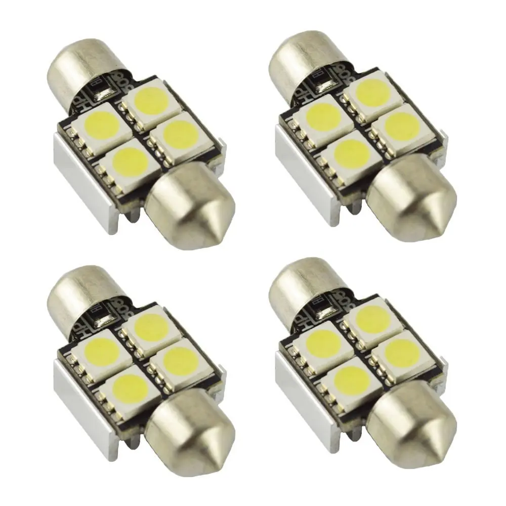 

4x Navettes LED C5W 4 SMD 31 mm Canbus Anti Erreur ODB Blanc Pur 6000K