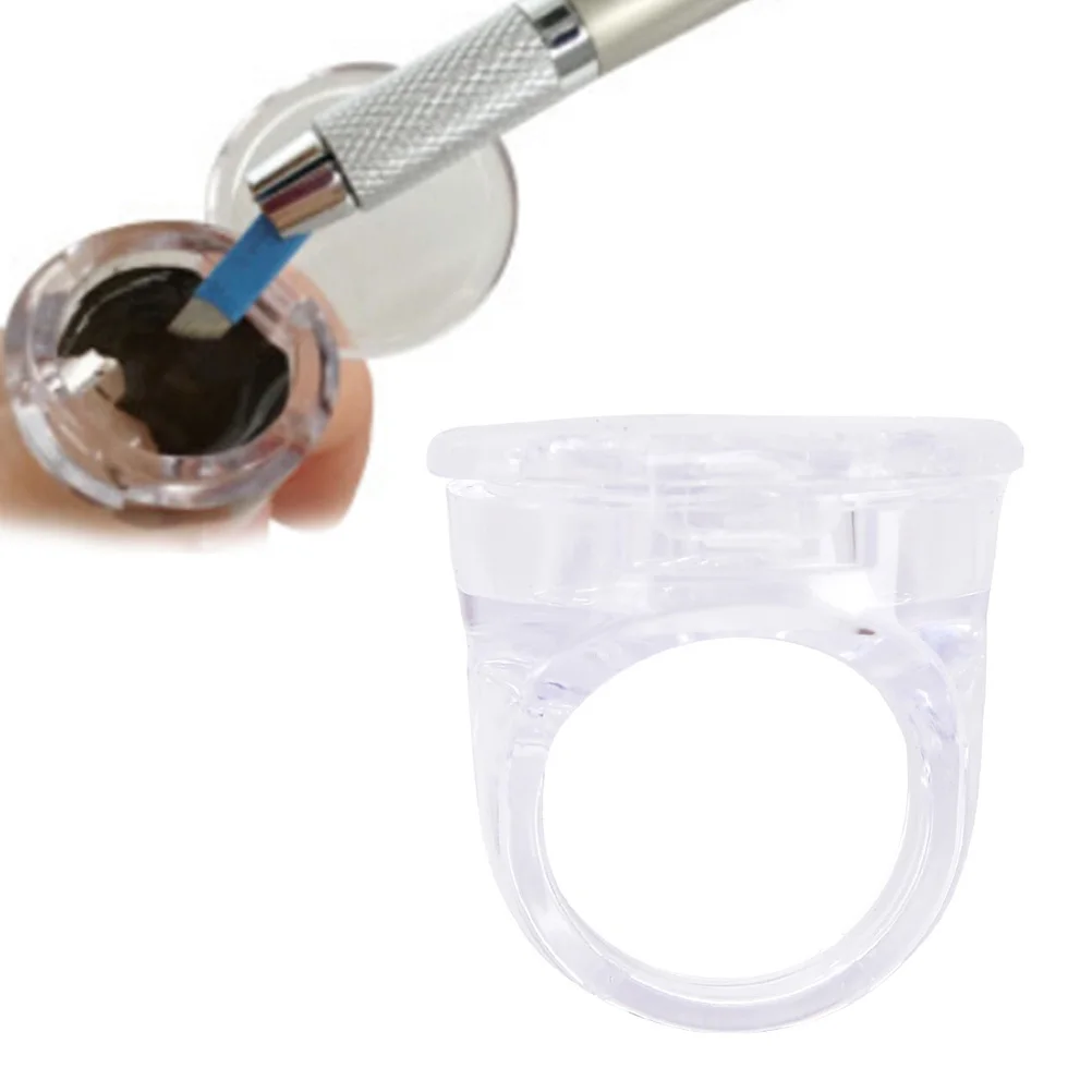 1PC New Tattoo Pigment Ink Ring Cups Eyelash Extend Glue Holder Container With Lid Cover Cap Permanent Makeup Microblading Tool | Красота и