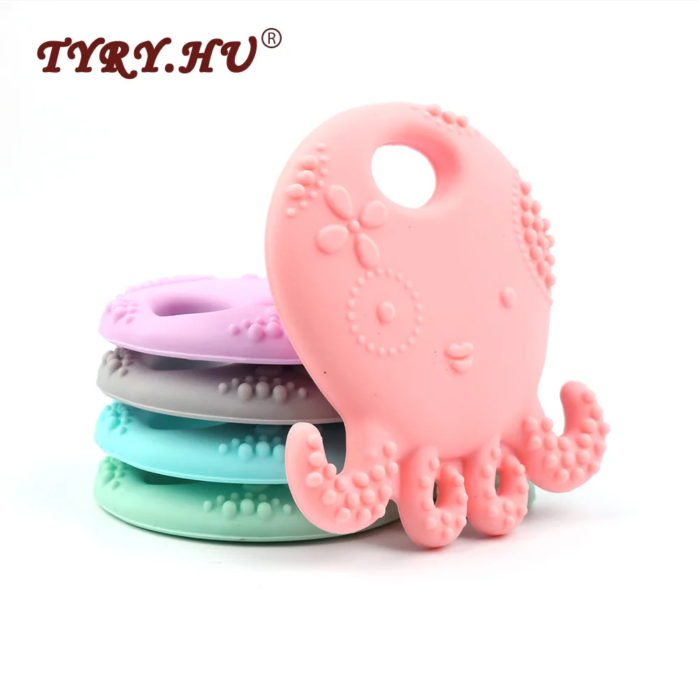 

TYRY.HU Octopus Silicone Teether BPA Free Silicone Pendant For DIY Pacifier Clip Soother Chain Baby Teething Toys Christmas gift