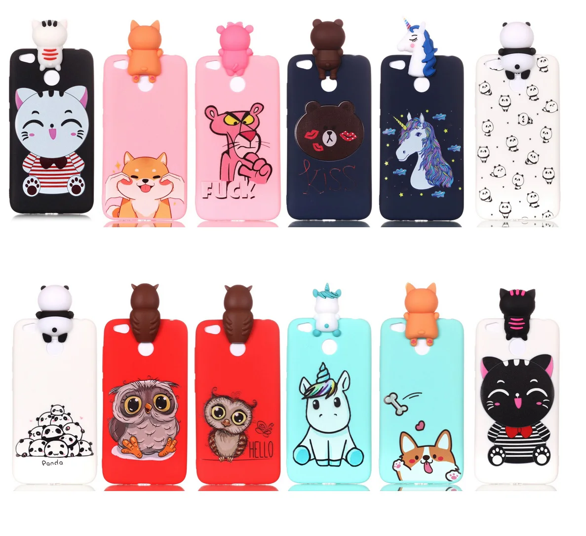 Силиконовый чехол для Xiaomi Redmi 4x мягкий из ТПУ с 3D рисунком единорога медведя кота