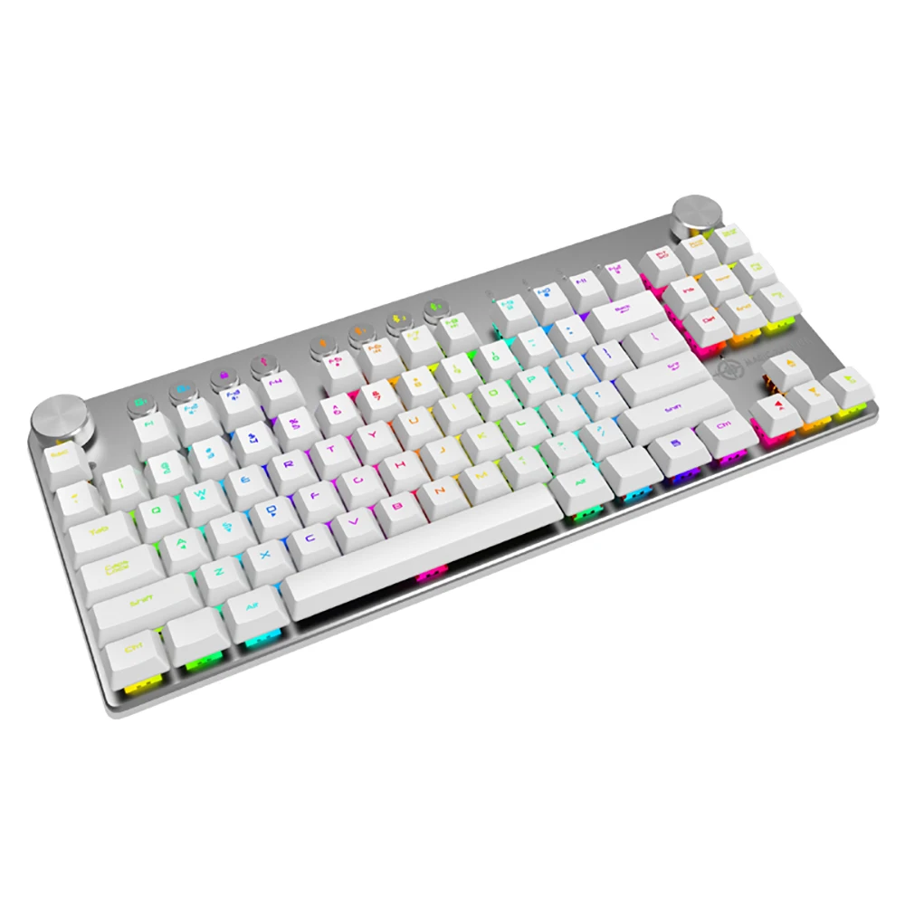 MAGIC-REFINER MK11 Механическая игровая клавиатура Проводная USB и беспроводная BT 3,0 RGB подсветка переключаемая 87 клавишная игровая клавиатура