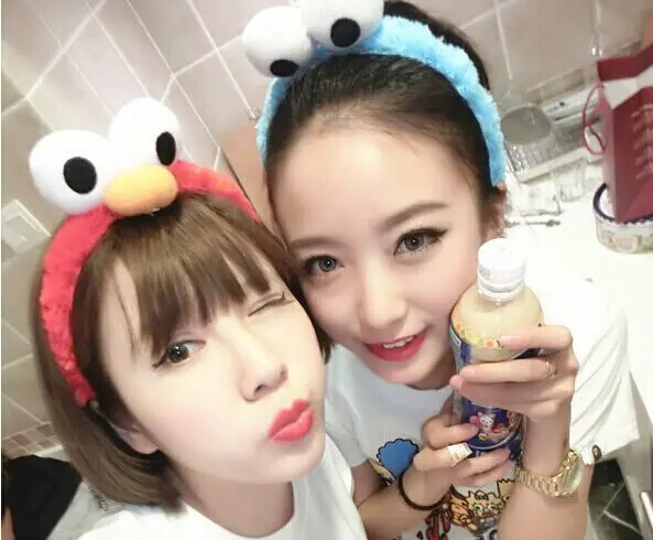 Новая красочная повязка для волос с большими глазами Улица Сезам пушистая