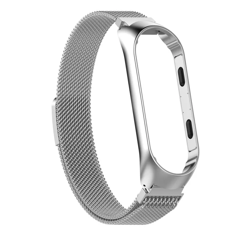 Gold Stainless Steel Strap For Xaiomi Band 3 Black Metal Milanese Miband Wristband Magnet Buckle Wearable Watchstrap Men | Электроника