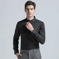 brand new regular fit mens shirts formal buckle collar cotton blend shirts classic solid color long sleeve business suit shirt