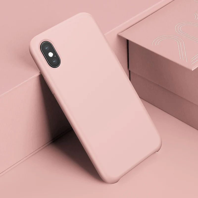 Розовый Роскошный жидкий силиконовый чехол Baseus для iPhone Xs Max, ультратонкий, гладкий Чехол карамельного цвета для iPhone Xs Max XR, чехол для телефона - Цвет: Розовый