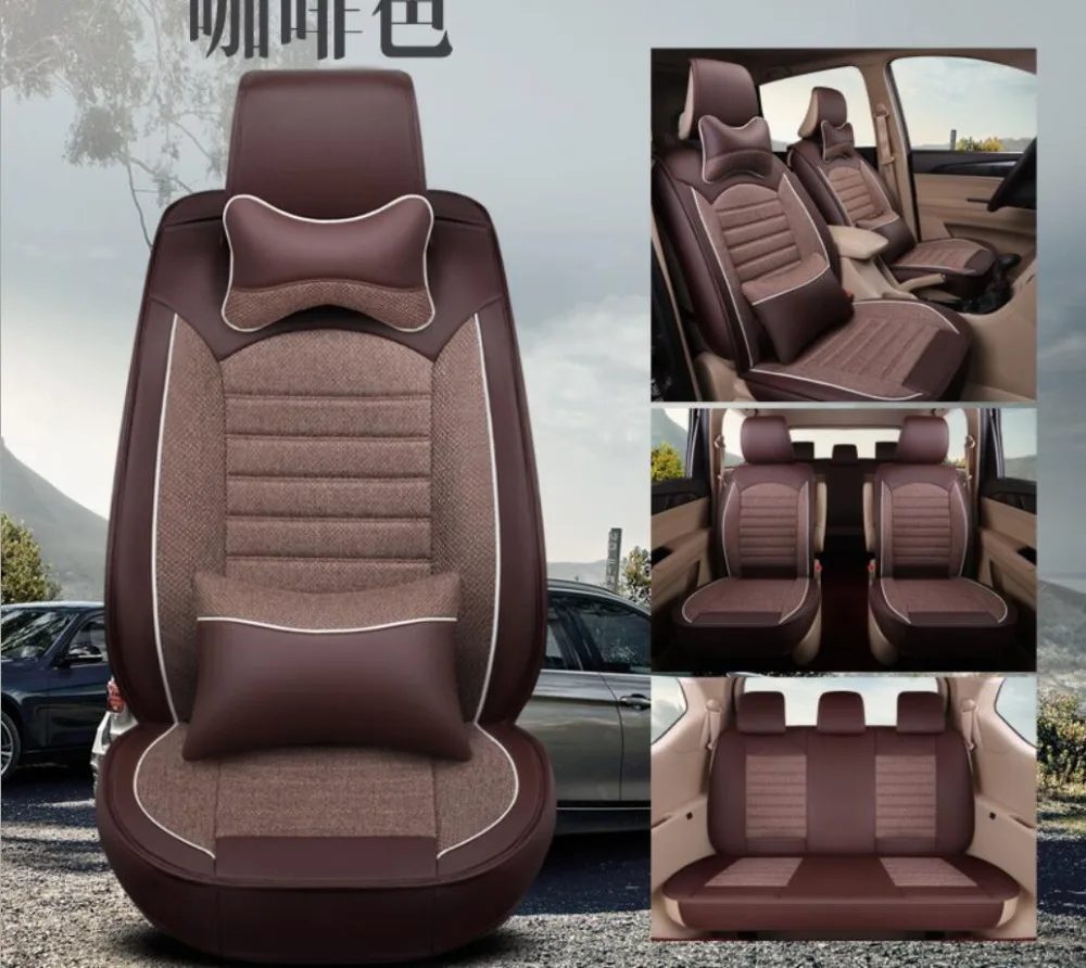 Чехол для автомобильного сиденья из кожи и льна аксессуары vw polo passat b6 b7 b8 b5 golf 5 6 7