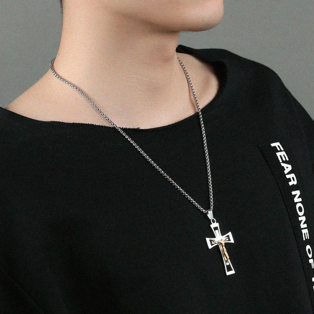 Классический стиль мужские ювелирные изделия серебряный золотой тон