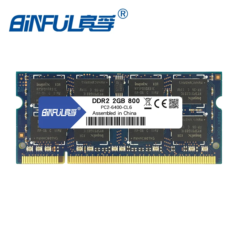Binful 2GB DDR2 800Mhz PC2-6400S 200pin Laptop Memory Notebook SODIMM RAM memoria | RAMs