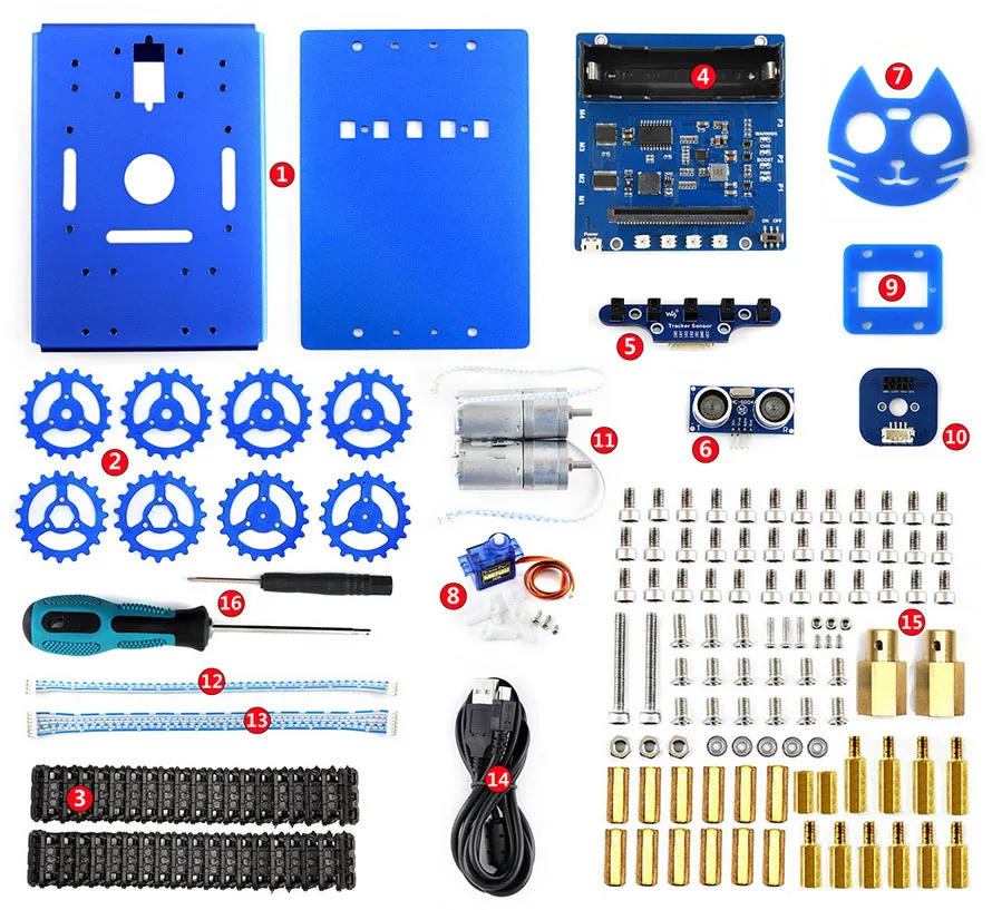 KitiBot tracked robot building kit for micro:bit (no micro:bit)