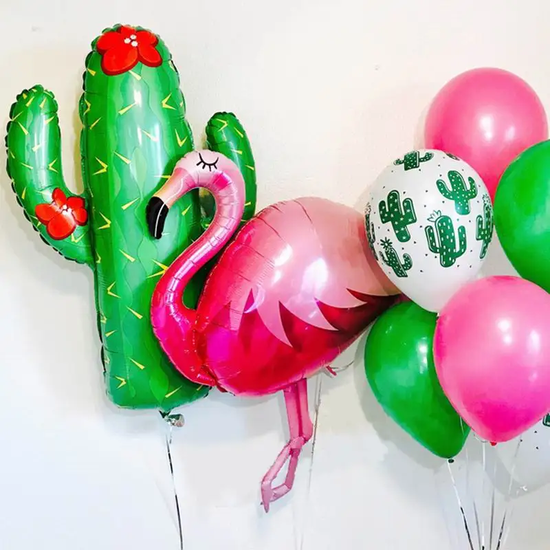 Гавайи вечерние фольгированные шары в форме Фламинго кактус гелиевый воздух