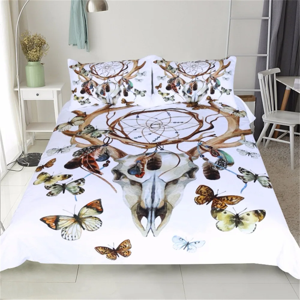 Новый набор постельного белья Бохо Ловец снов Ram's Horn Butterfly полиэстеровый