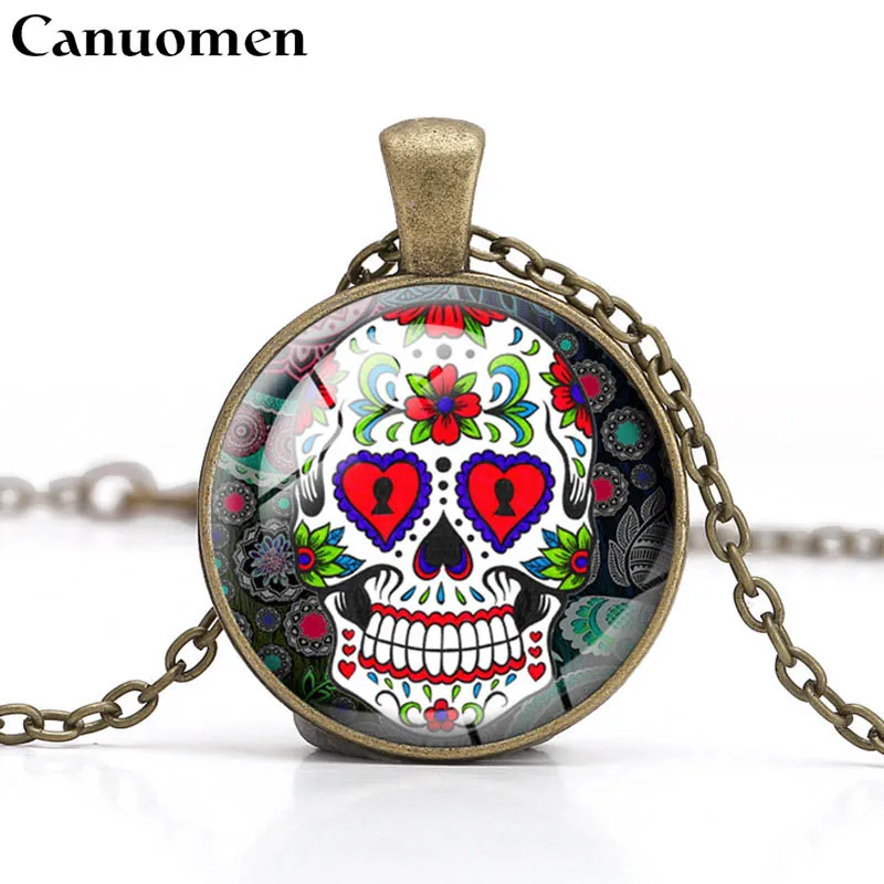 Подвеска Canuomen Sugar Skull ожерелье маска из омертвевшей кожи скелет винтажный