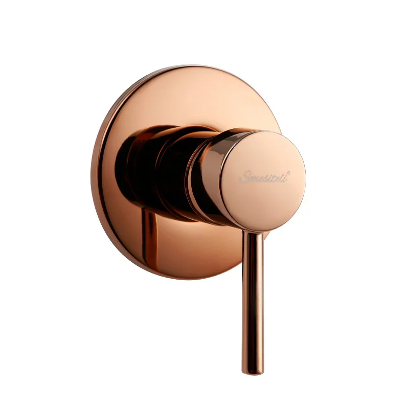 Shower Valve Smesiteli розовое золото, ручная насадка для душа, кронштейн для шланга, держатель с душевым клапаном, набор, Твердый латунный полированный душевой набор для ванной комнаты - Цвет: Shower Valve