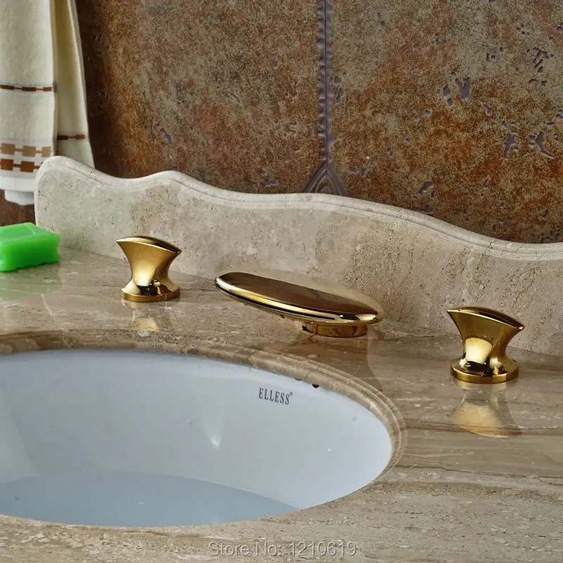 3 шт. смеситель для раковины в ванной комнате с двумя ручками|water tap|faucet goldfaucet bathroom
