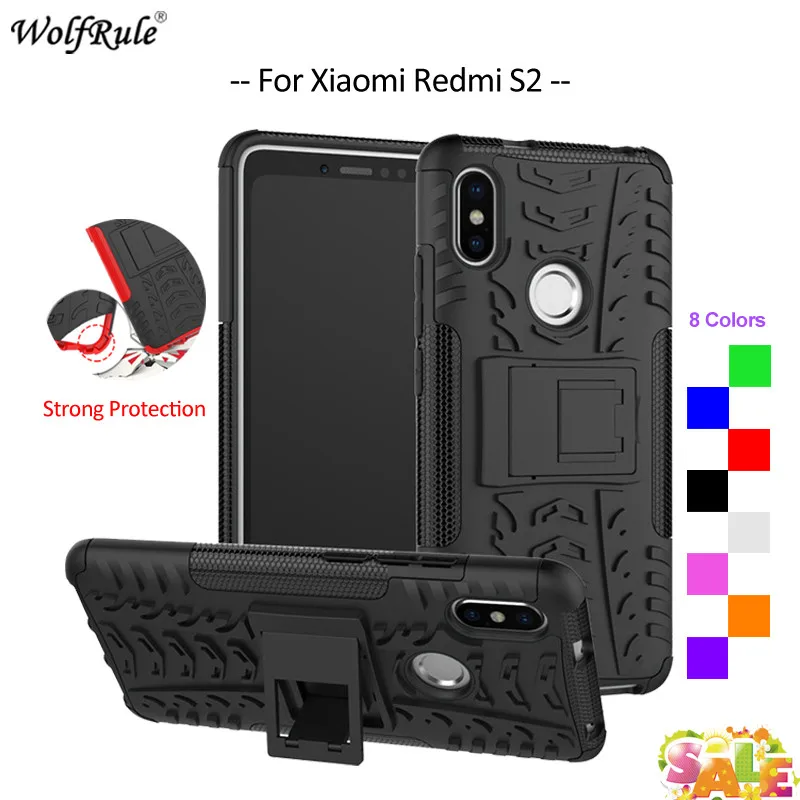 Чехол WolfRule для Xiaomi Redmi S2 армированный бампер из ТПУ и поликарбоната защитный