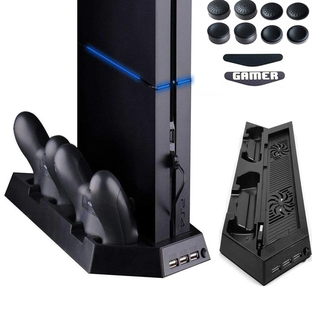 Вертикальная подставка для PS4 охлаждающий вентилятор теплоотвод двойная
