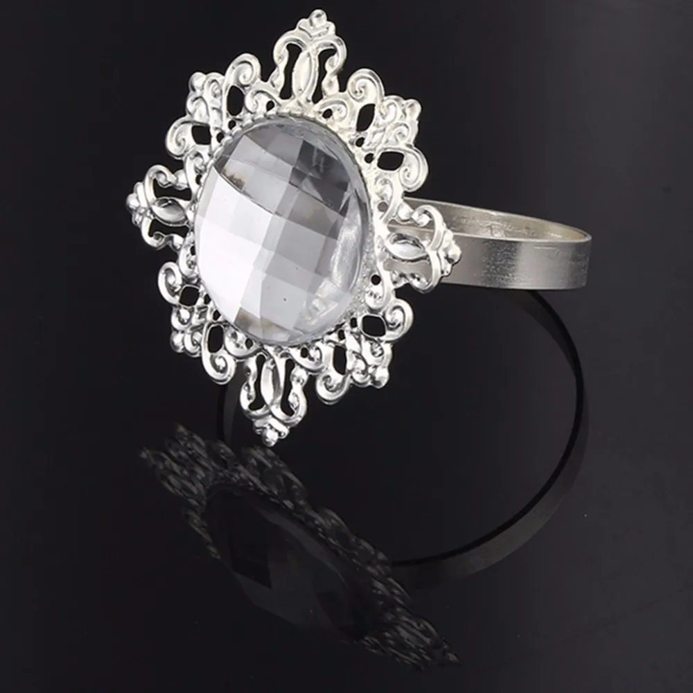 50 шт./лот красивое кольцо для салфеток с бриллиантами держатель свадебного