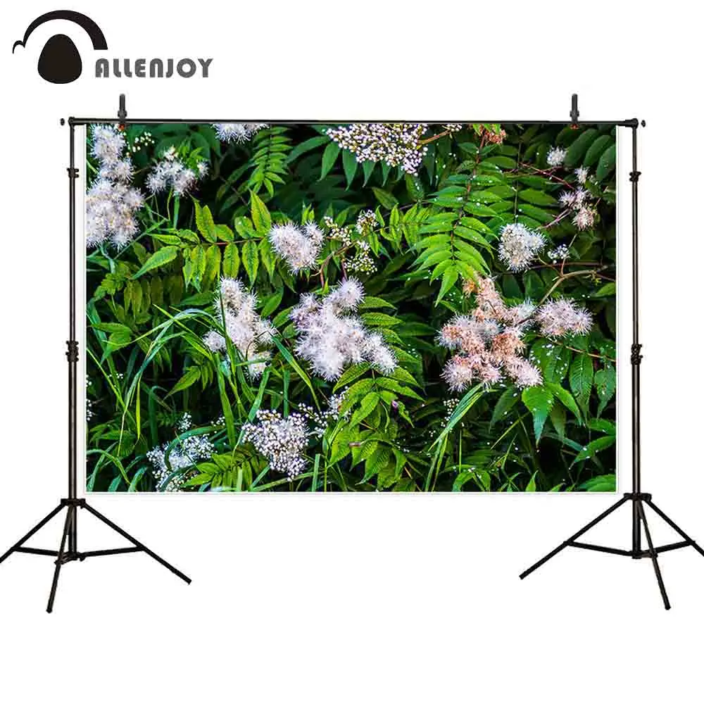 Фон для студийной фотосъемки Allenjoy с зелеными листьями цветами природой на