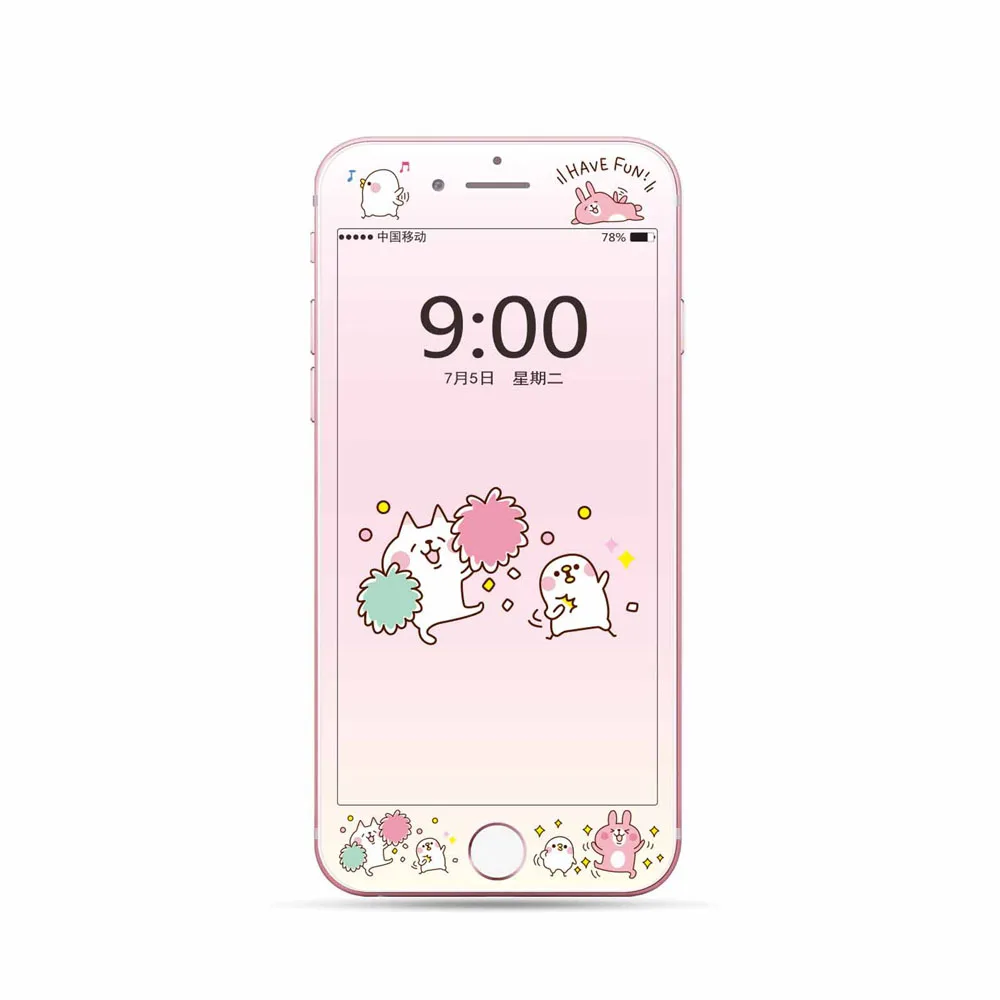 M265 Мультфильм закаленное Стекло Экран среднего класса против царапин для iPhone 7 8 6 6s плюс 3D HD для девочек всех крышка с защитой от взрыва полная защита пленка SJ32 - Цвет: M265
