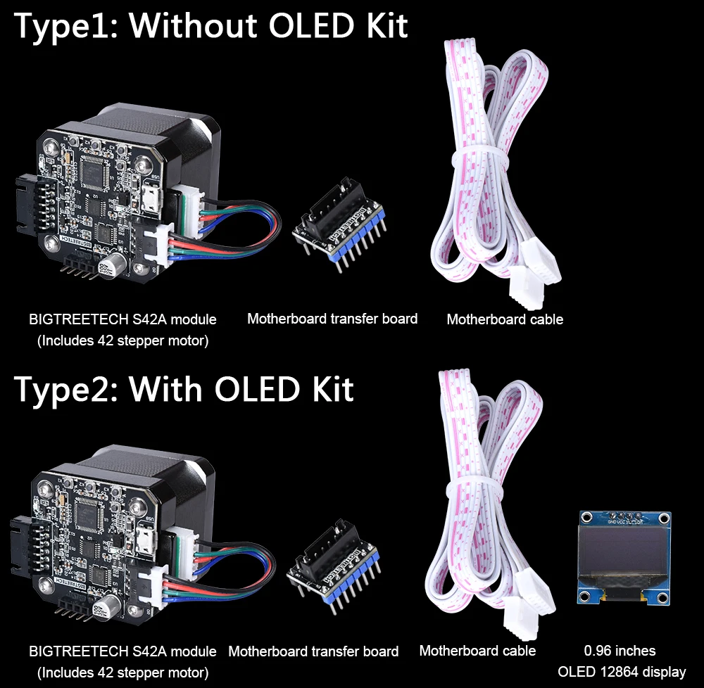 BIGTREETECH 42 Шаговый двигатель замкнутый контур драйвер SERVO42 S42A V1.0 плата управления комплект с OLED 12864 Панель 3d принтер части SKR