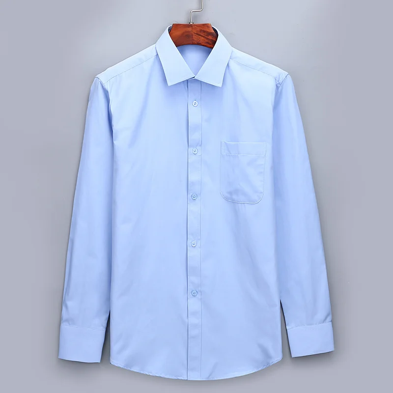 2023 New Men Business Casual Long Sleeved Shirt For Male Solid Color Dress Shirts Slim Fit Chemise Homme Camisa Social Red 8XL