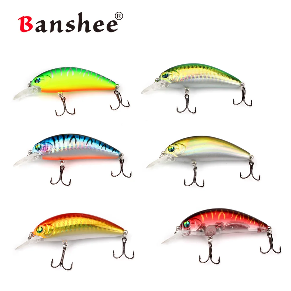 Banshee 6 шт./лот, 65 мм, 10g GO-CM003 маленький бас плавающая приманка для рыбалки(Wobbler) дайвинг с неглубоким погружением воблеры жесткая искусственная приманка - Цвет: 6pcs