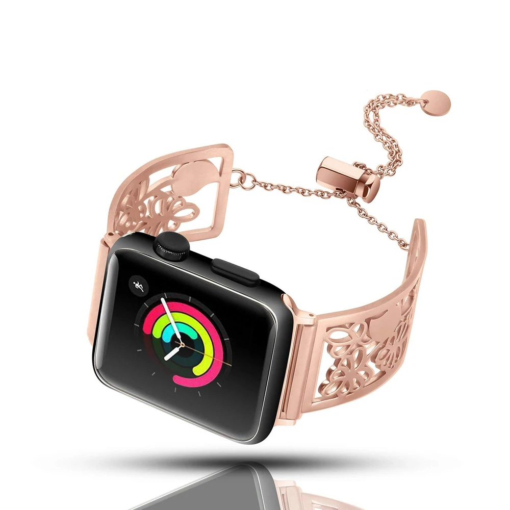 Ремешок из нержавеющей стали для Apple Watch 40 мм 44 42 38 металлический браслет |