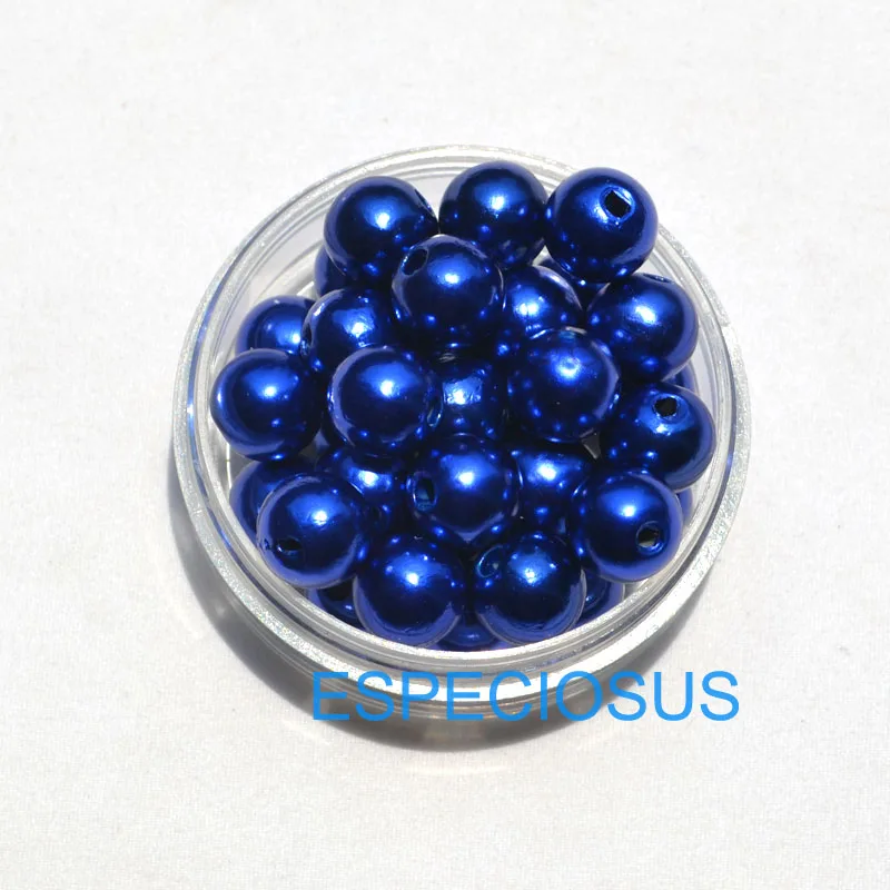 dark blue 100 шт DIY ювелирные аксессуары 25 разных цветов 10 мм Круглой Формы Акриловые Имитация жемчуга круглые бусины для изготовления браслетов - Цвет: dark blue